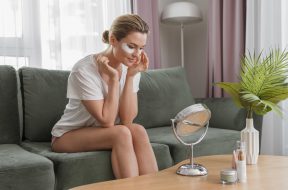 long-view-woman-using-eye-bags-treatment