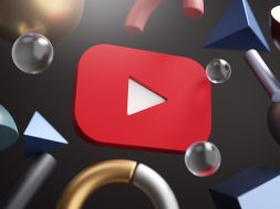 Youtube Logo Around 3D Rendering Abstract Shape Background